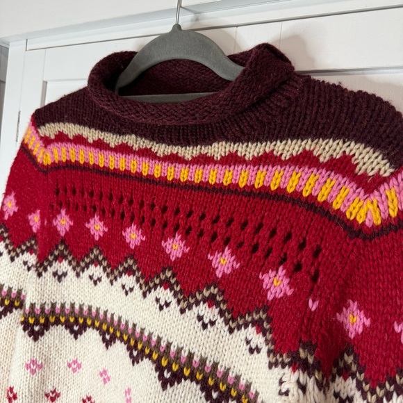 Abercrombie & Fitch Vintage Y2K Women’s Medium Fair Isle Lambswool Knit Sweater - Picture 3 of 6